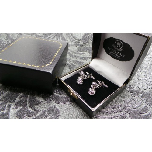 Chess Piece Silver Cufflink Set Chess Piece Silver Cufflink Set